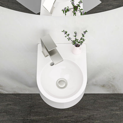10x13 inch white ceramic wall mounted bathroom sink for small spaces