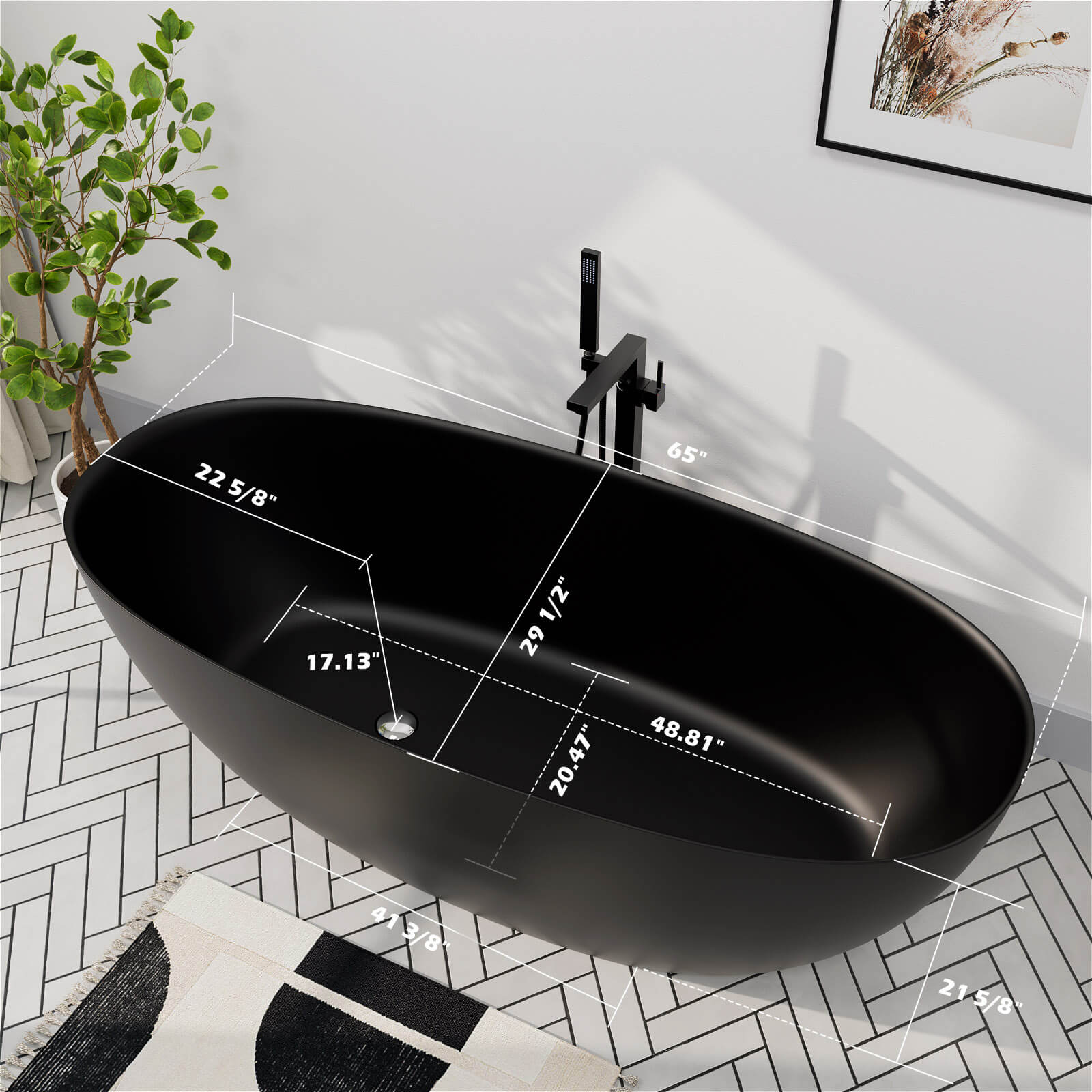 Modern Oval Freestanding Soaking Tub Dimensions Instructions