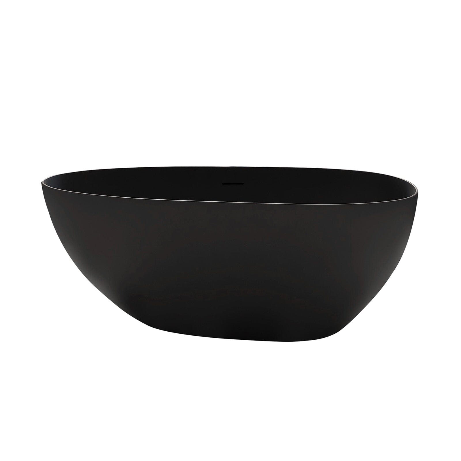 59&quot;/67&quot; Black Bathtub Egg Shaped Solid Surface freestanding Soaking Tub