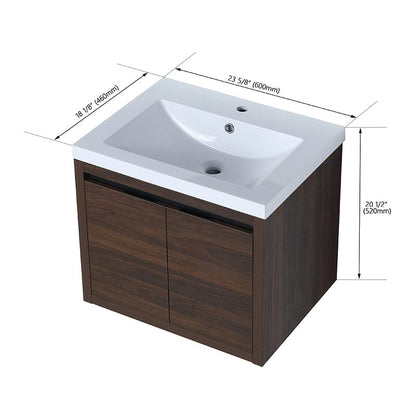 24 Inch Small Bathroom Vanity Cabinet With Sink Float Mounting Design