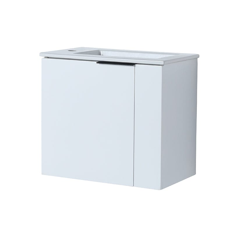 22 Inch Small Bathroom Vanity Cabinet with Sink Float Mounting Design, Soft Close Door