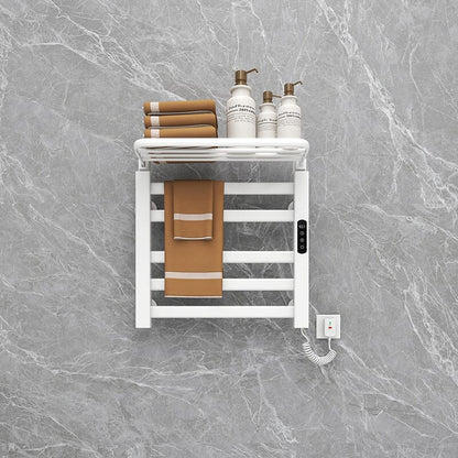 Bathroom Wall Mounted Smart Heated Towel Rack with Top Shelf