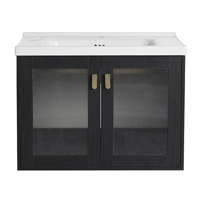 28 Inch Wall-Mounted  Bathroom Vanity with Sink, for Small Bathroom