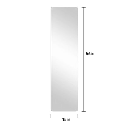 55"x 15" Full Length Silver Explosion-Proof Mirror with Rounded Corners