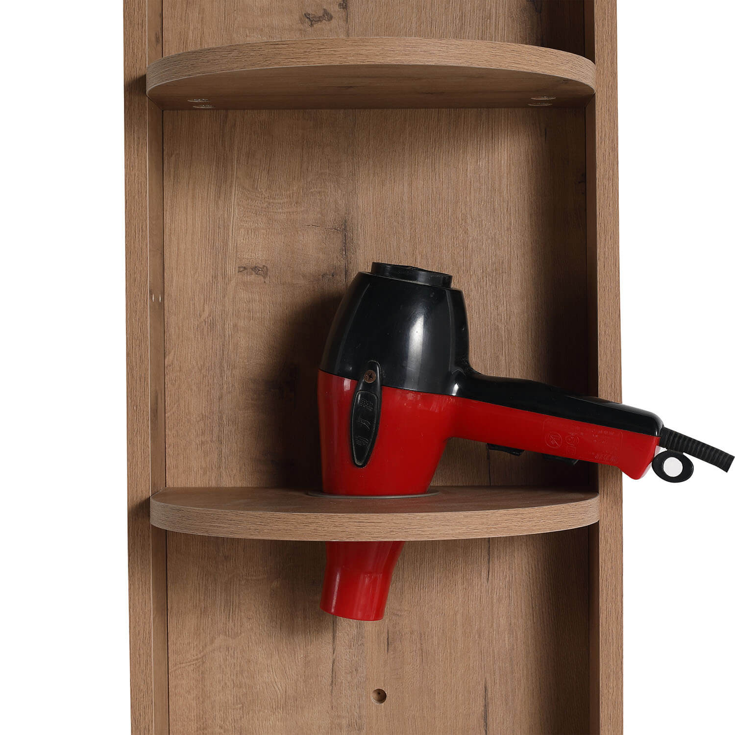 12-inch White Oak 3-Tier Open Wall Cabinet for Bathroom-special-design