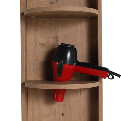 12-inch White Oak 3-Tier Open Wall Cabinet for Bathroom-special-design