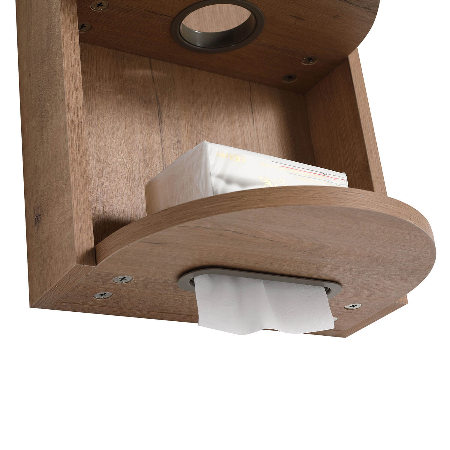 12-inch White Oak 3-Tier Open Wall Cabinet for Bathroom special-design