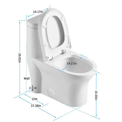 Giving Tree One-Piece Elongated Toilet Silent Siphon Jet Double Flushing with Bidet Sprayer