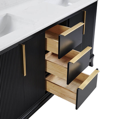 Mueble de baño de roble blanco de 48" con lavabo de resina y puertas de armario con cierre suave.