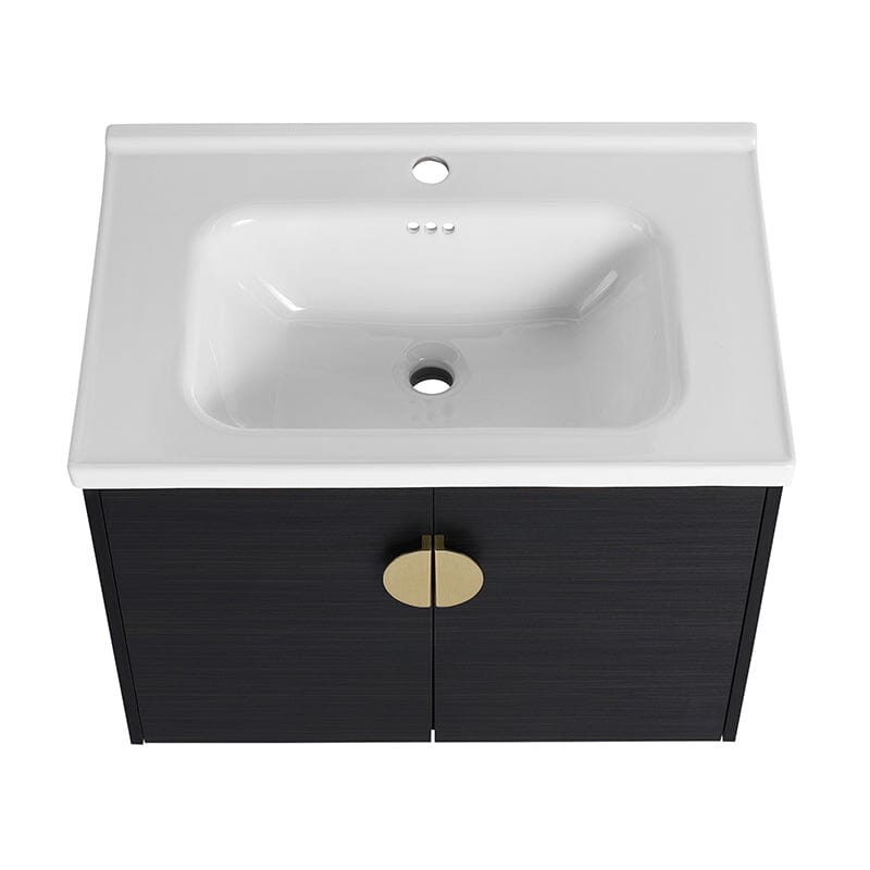 28 Inch Small Bathroom Vanity Cabinets With Sink Float Mounting Design,Soft Close Doors