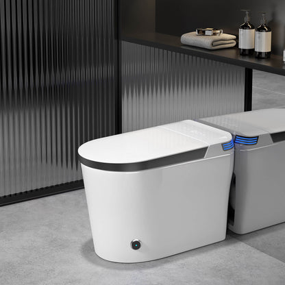 Modern Smart Bidet Toilet with LED Light, Heated Seat, Automatic Flush Tankless