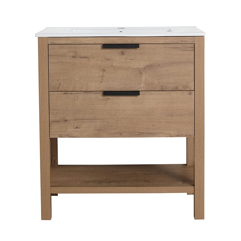 30-inch Freestanding Plywood Bathroom Vanity With Tops and 2 Drawers