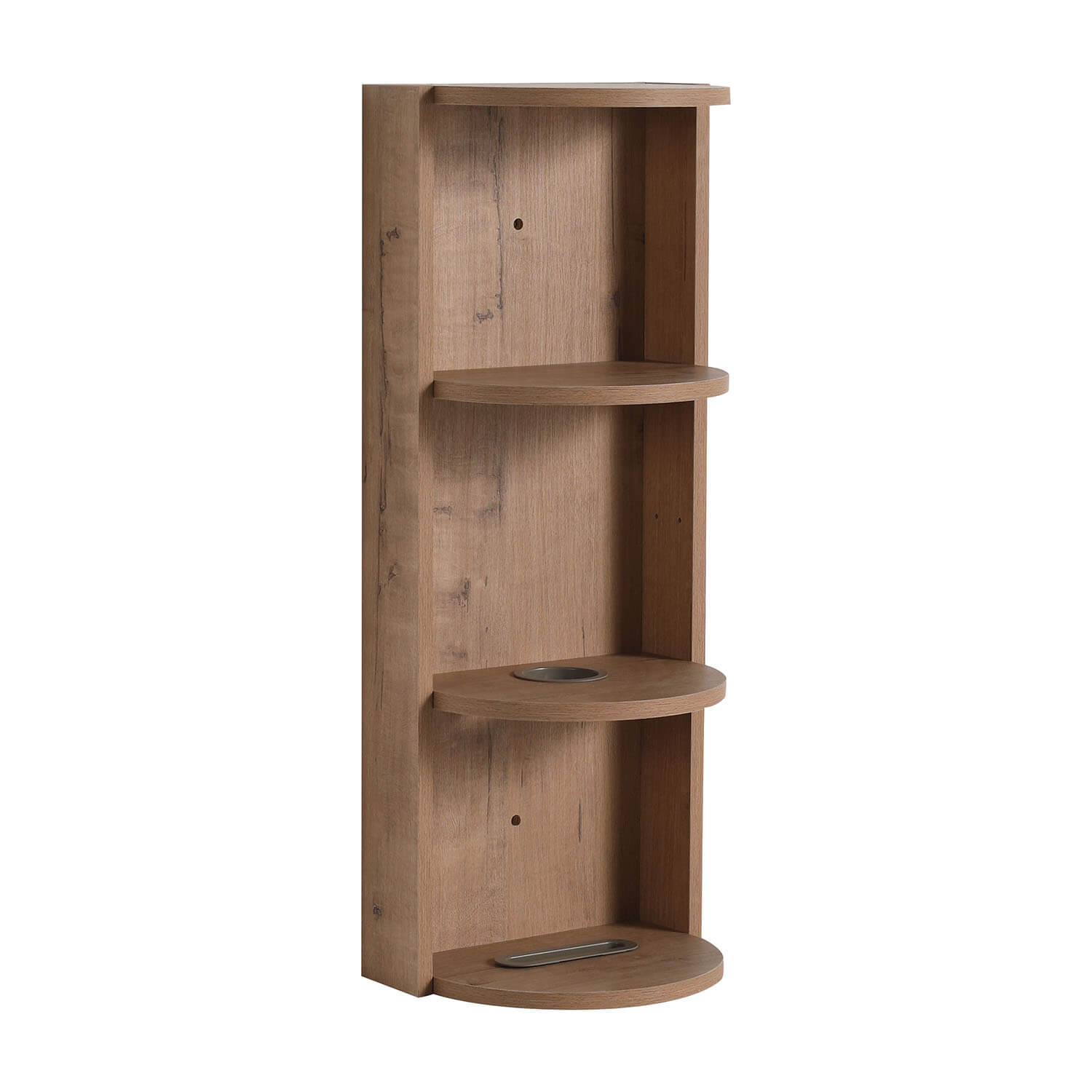 12 inch White-Oak 3-Tier Open Wall Cabinet for Bathroom