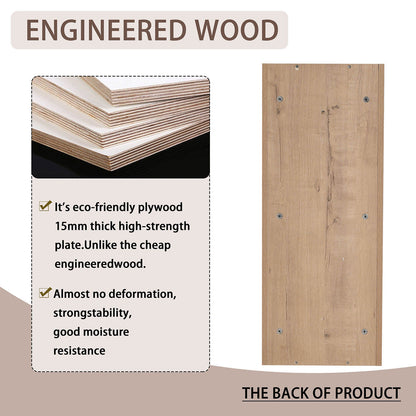 12 inch White Oak 3-Tier Open Wall Cabinet for Bathroom-material