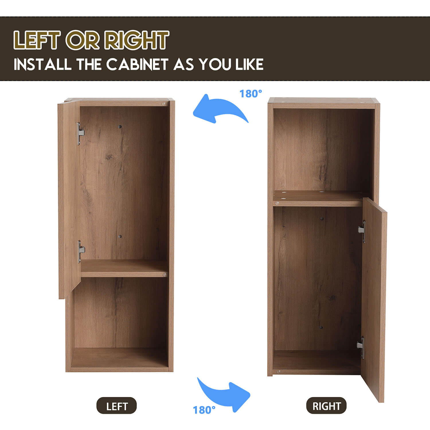 12 inch White Oak Bathroom Wall Cabinet