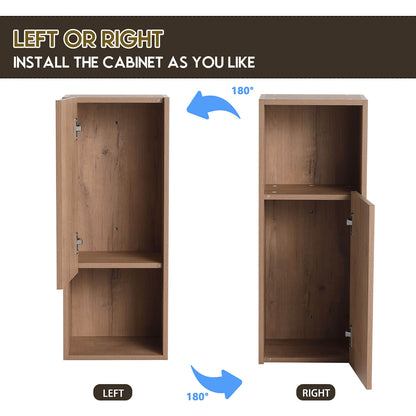 12 inch White Oak Bathroom Wall Cabinet