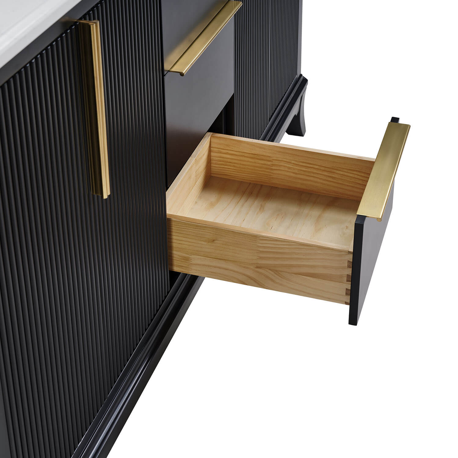 Mueble de baño de roble blanco de 48" con lavabo de resina y puertas de armario con cierre suave.