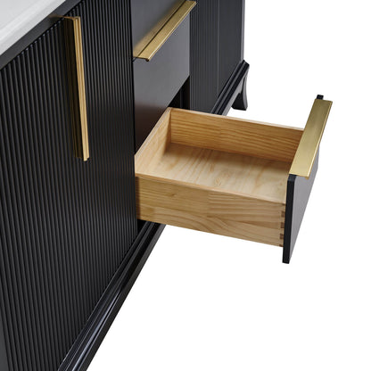 Mueble de baño de roble blanco de 48" con lavabo de resina y puertas de armario con cierre suave.