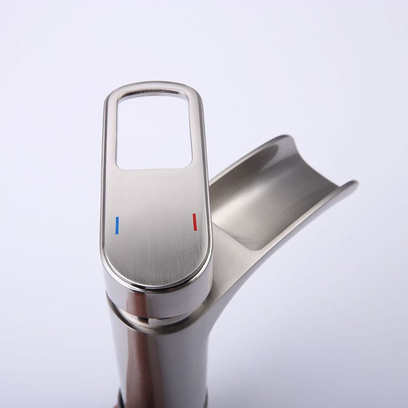 Waterfall Single Hole Single-Handle Bathroom Sink Faucet with Pop-up Drain Assembly