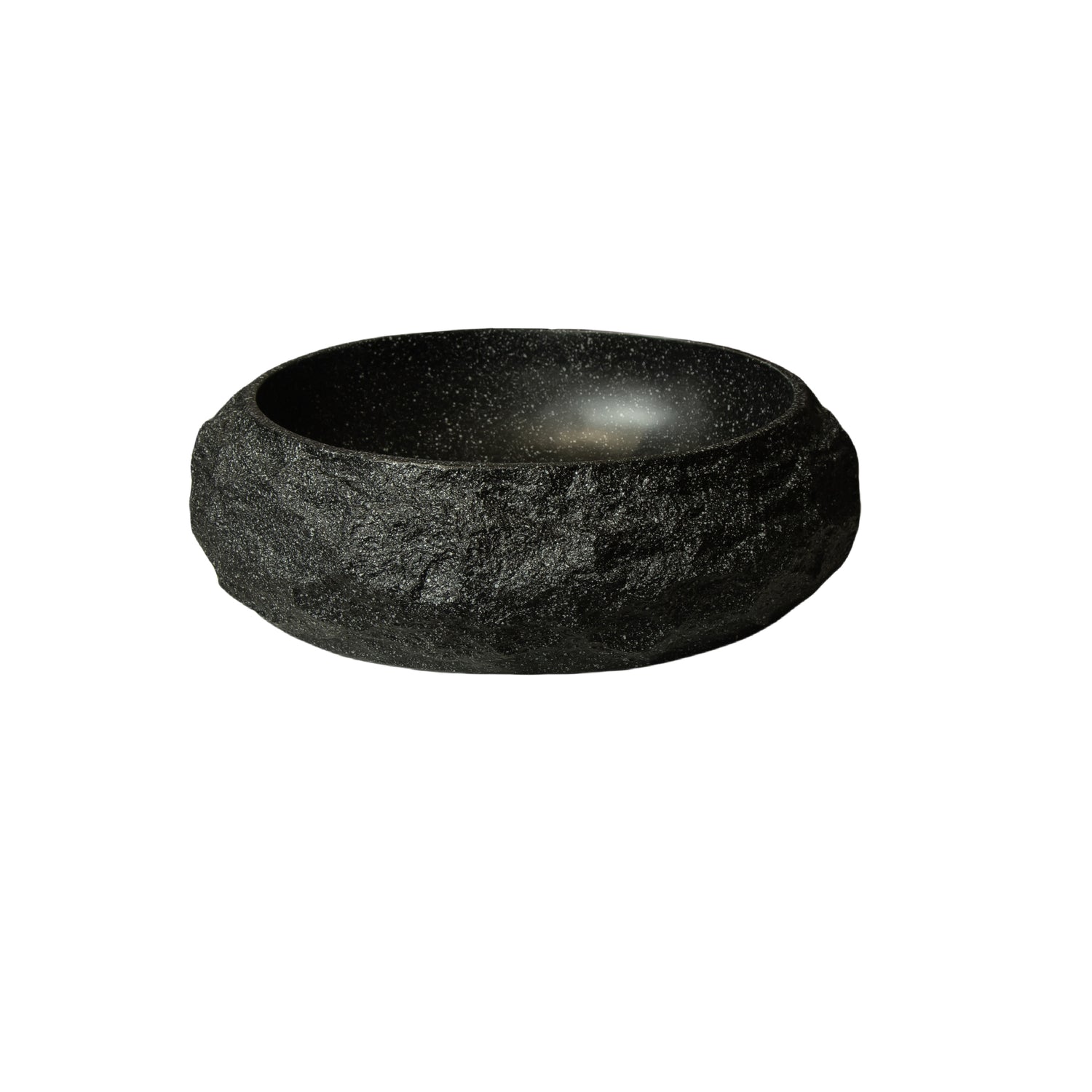 Dark Gray Stone Pattern Resin Vessel Bathroom Sink oval basin rock-like exterior dark gray stone pattern