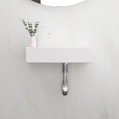 14 inch narrow ceramic bathroom sink with left faucet hole