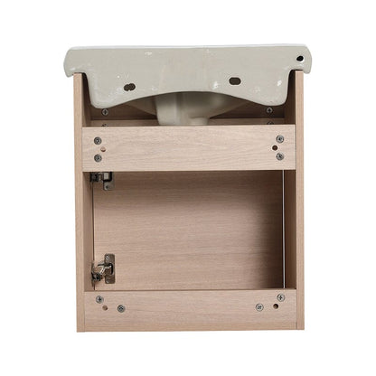 18 Inch Small Size Bathroom Vanity With Ceramic Sink, Wall Mounting Design