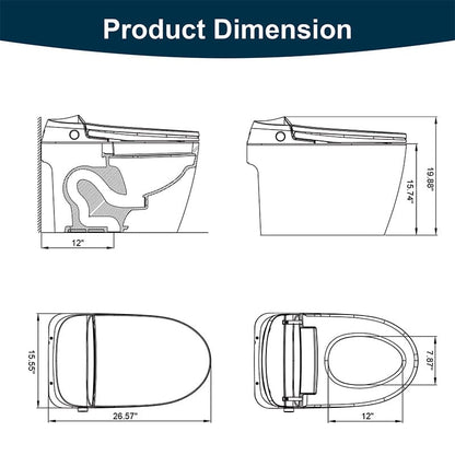 Giving Tree One-Piece Elongated Floor Smart Toilet with Remote Control and Automatic Cover