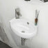 16 in x 11 in Oval Wall Mounted Sink with Left Side Faucet Hole