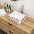 16 in x 12 in White Ceramic Bathroom Sink with Black Trim