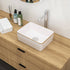 16 in x 12 in White Ceramic Bathroom Sink with Gold Trim
