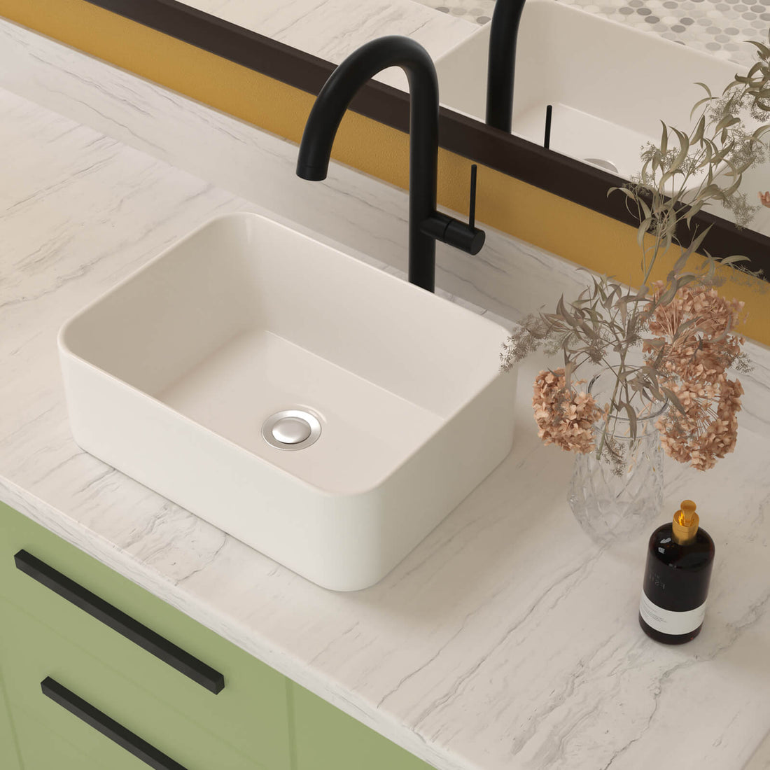 16 in x 12 in White Rectangular Ceramic Lavatory Sink