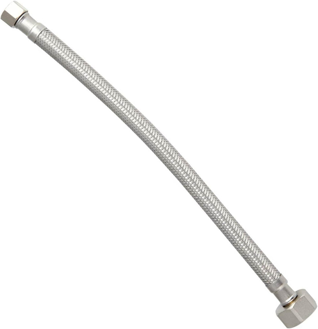 16 inch Stainless Steel Toilet Water Supply Line with 3/8 inch and 7/8 inch Brass Nut Connectors