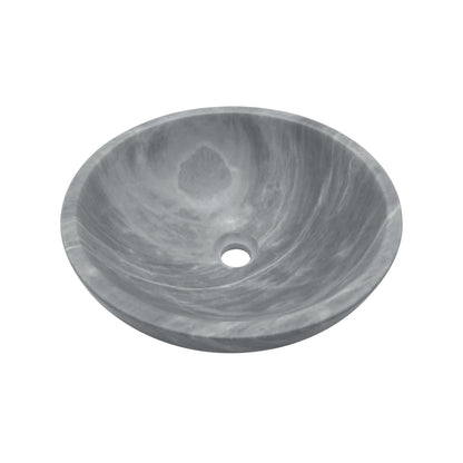 16" Gray Marble Round Above-Counter Bathroom Sink