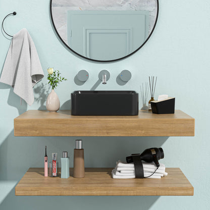 16x12 inch black bathroom sink with modern above counter style