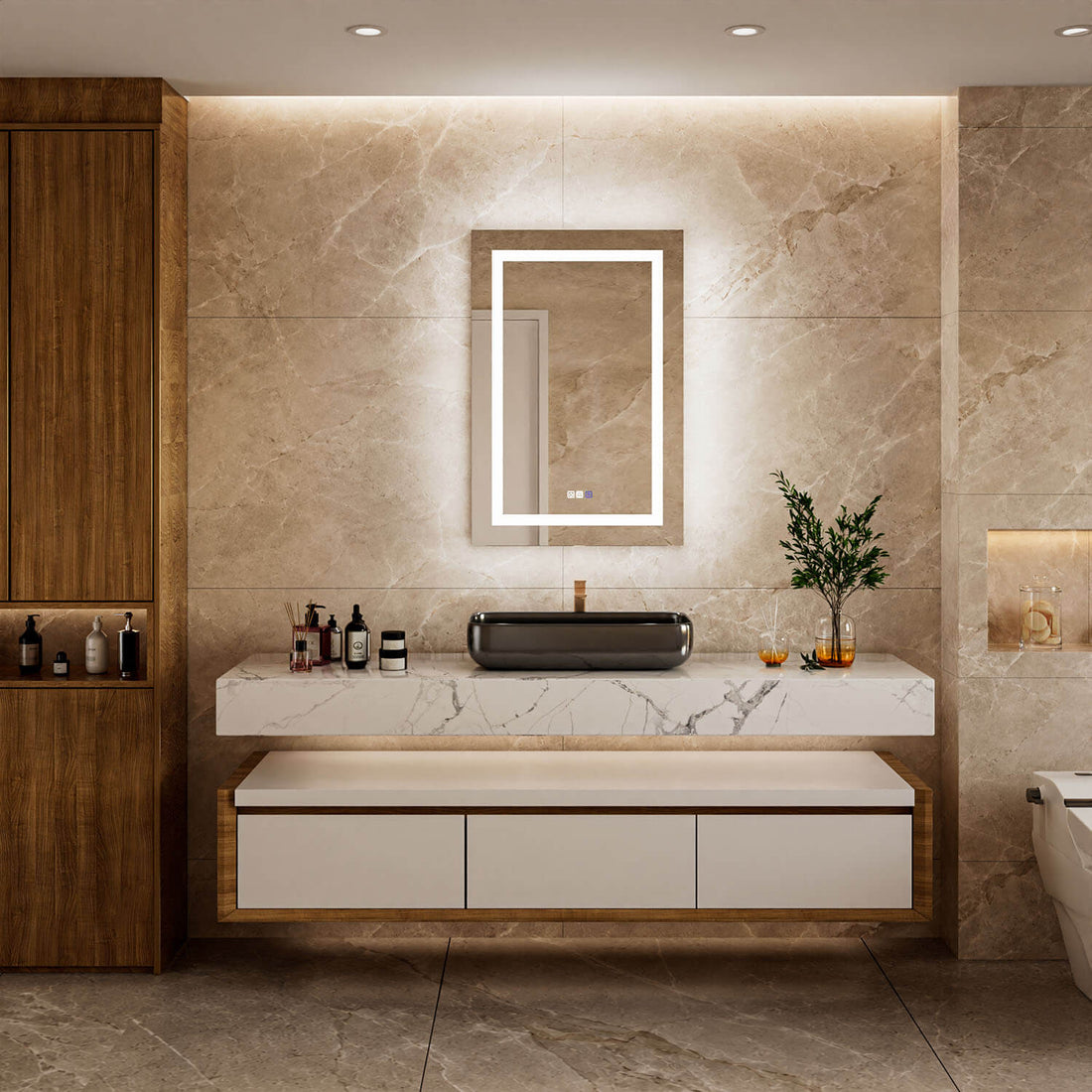 24" x 36" Medicine Cabinet with Mirror, Right Single Door, LED Bathroom Cabinet with Storage, Anti-Fog &amp; Adjustable Shelves