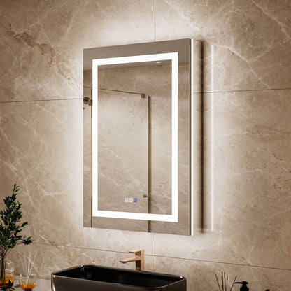 24" x 36" Medicine Cabinet with Mirror, Right Single Door, LED Bathroom Cabinet with Storage, Anti-Fog &amp; Adjustable Shelves