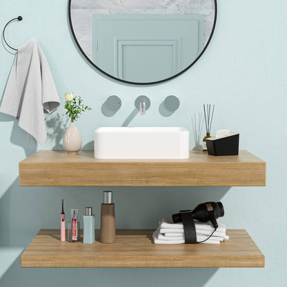 19x15 inch white ceramic sink for countertop installation
