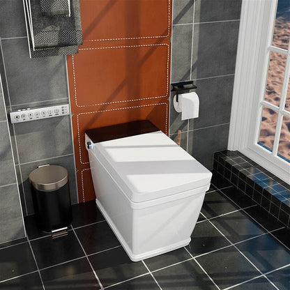 Modern Floor Mounted Square Smart Toilet with Remote Control and Automatic Cover