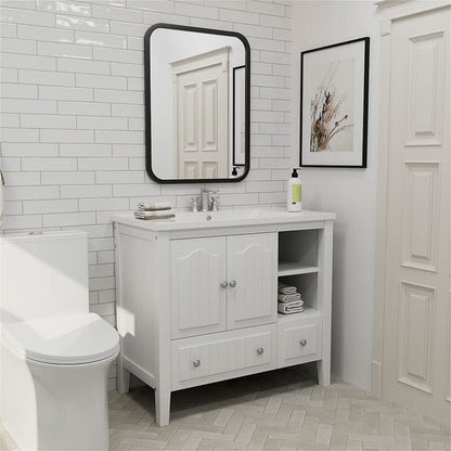 36&quot; Bathroom Vanity with Top White