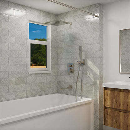 12&quot; Square Shower Set with Hand Shower &amp; Tub Spout Shower Combo Set