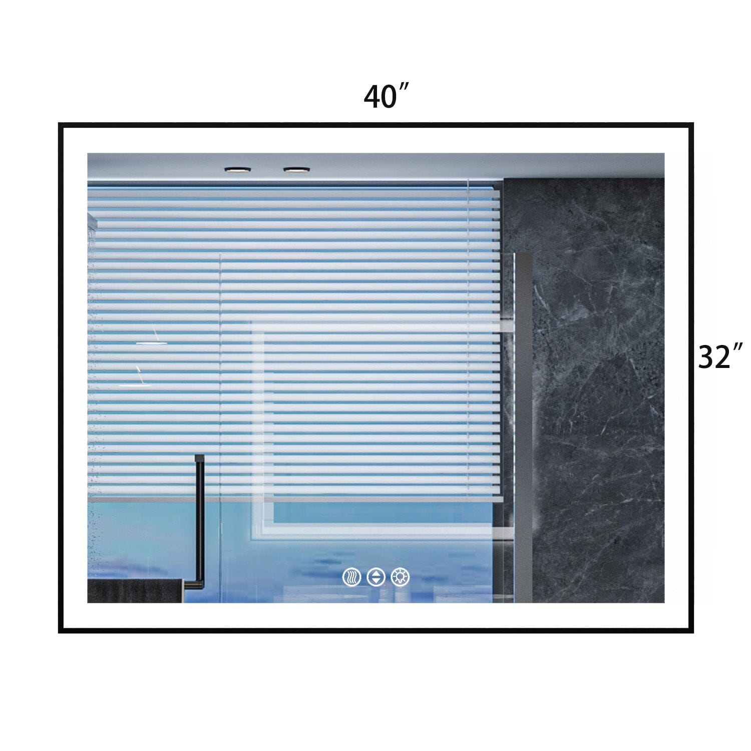 GIVING TREE 40&quot;/48&quot;/55&quot; LED Bathroom Mirror with Black Frame, Anti-Fog, Shatter-Proof, Memory, 3 Colors