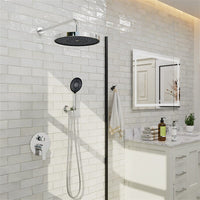 10" Wall Mount Round Shower Set with Head Shower & Hand Shower Combo Set