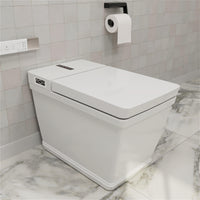 Square Smart Bidet Toilet with Remote Control, One Piece Tankless, Heated Seat, Warm Water and Dry