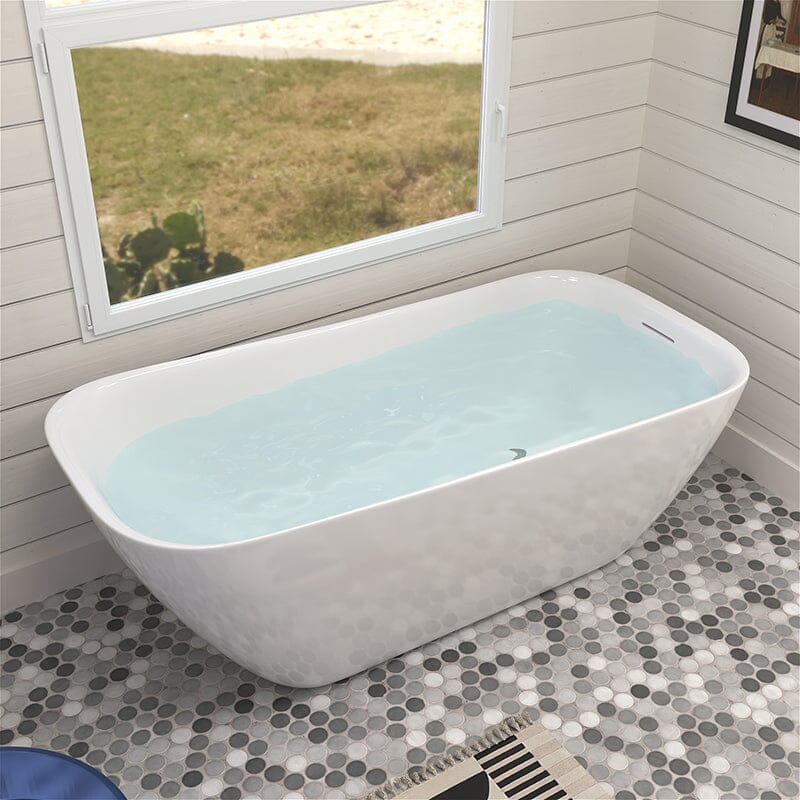 59&quot; Acrylic Single Slipper Tub Freestanding Soaking Bathtub