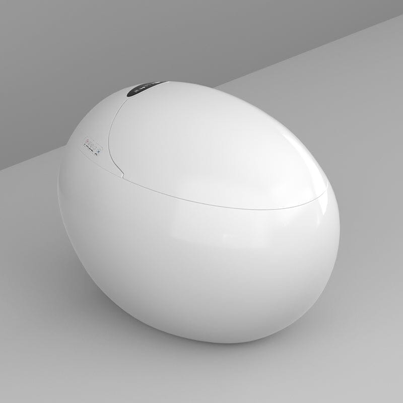 Modern White Egg-Shaped Smart Toilet with Remote Control