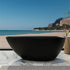 Matte Black 55" Small Egg-Shaped Freestanding Soaking Tub, Stone Resin Material, Sleek Design