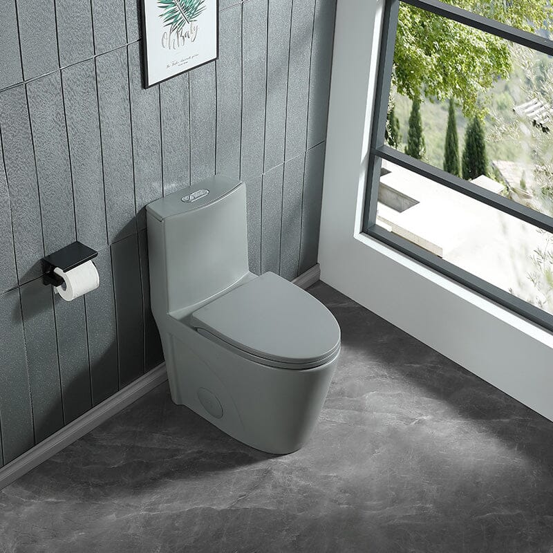 1.1/1.6 GPF Dual Flush One-Piece Floor Mount Elongated Toilet with Soft-Close Seat