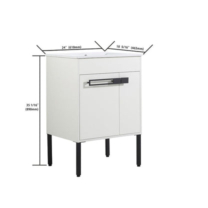 White freestanding plywood bathroom vanity dimensions detail