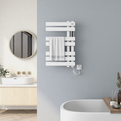 Electric Towel Warmer, Heated Towel Rack with Touch Panel, Timer &amp; Adjustable Temperature, Flat 7 Bar Towel Warmer, Plug-in