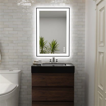 GIVING TREE 28&quot;/32&quot;/36&quot;/40&quot; LED Bathroom Mirror with Black Frame, Anti-Fog, Shatter-Proof, Memory, 3 Colors